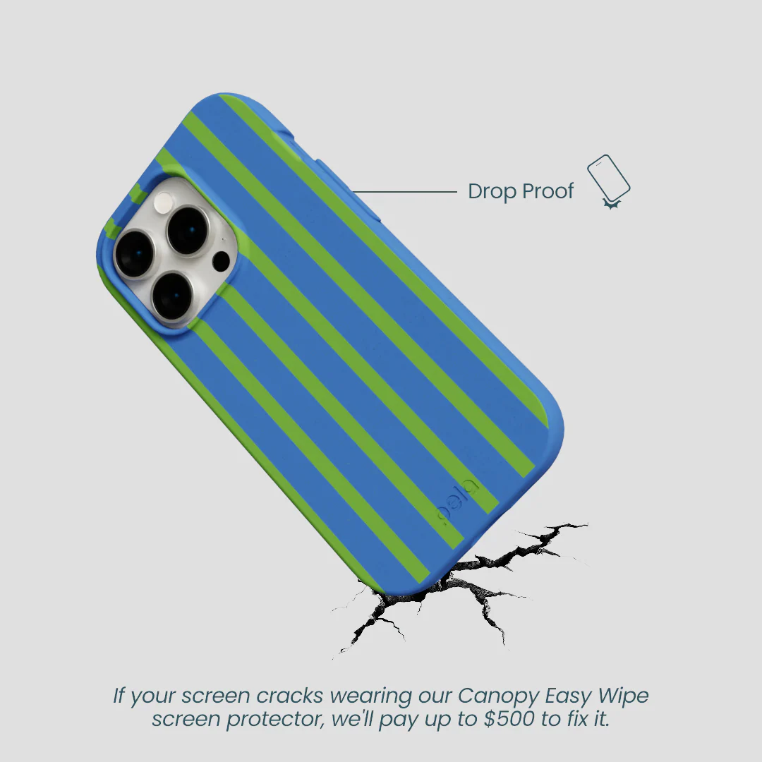 Electric Blue Earth Stripes iPhone 15 Pro Case - Image 5