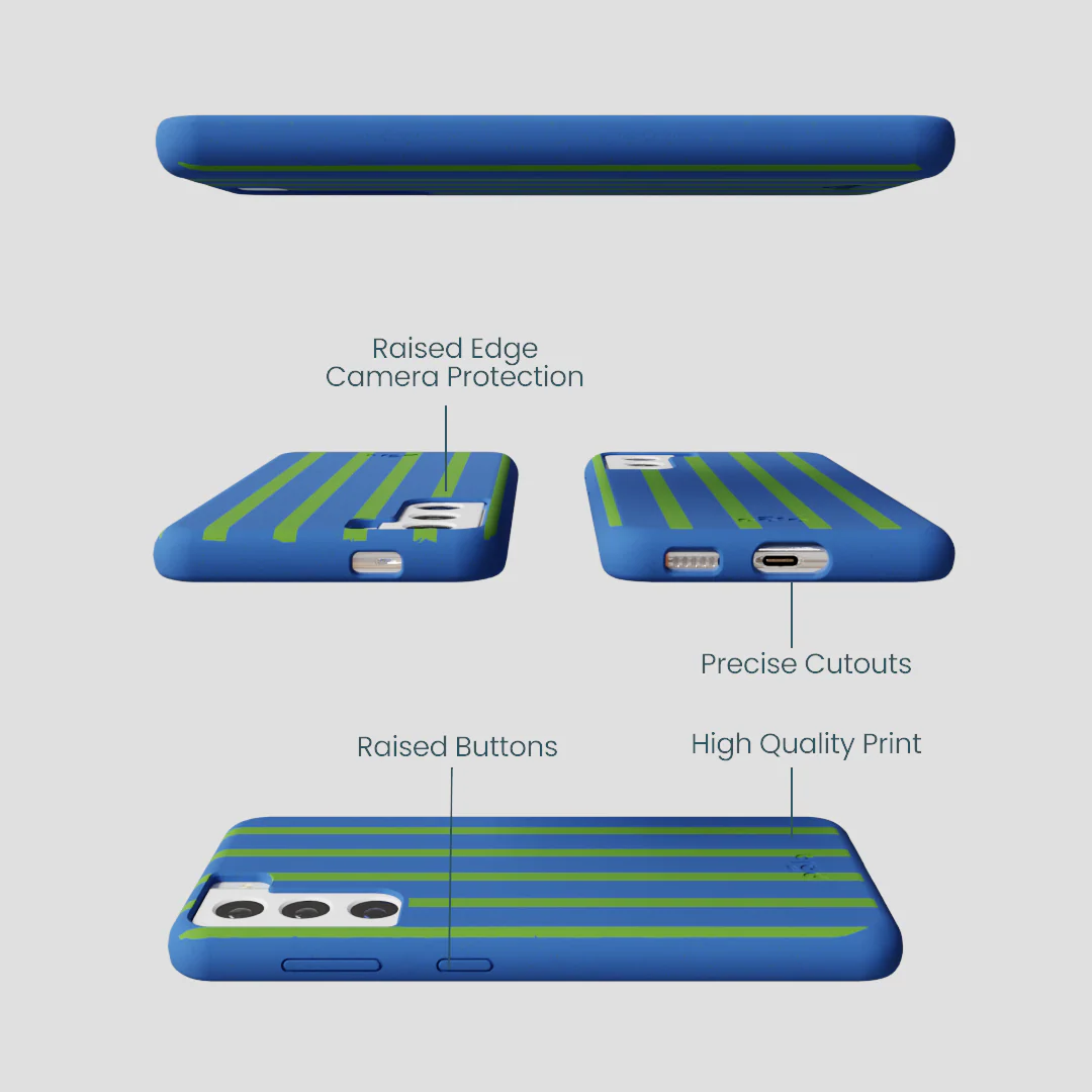 Electric Blue Earth Stripes Samsung Galaxy S22 Case - Image 3
