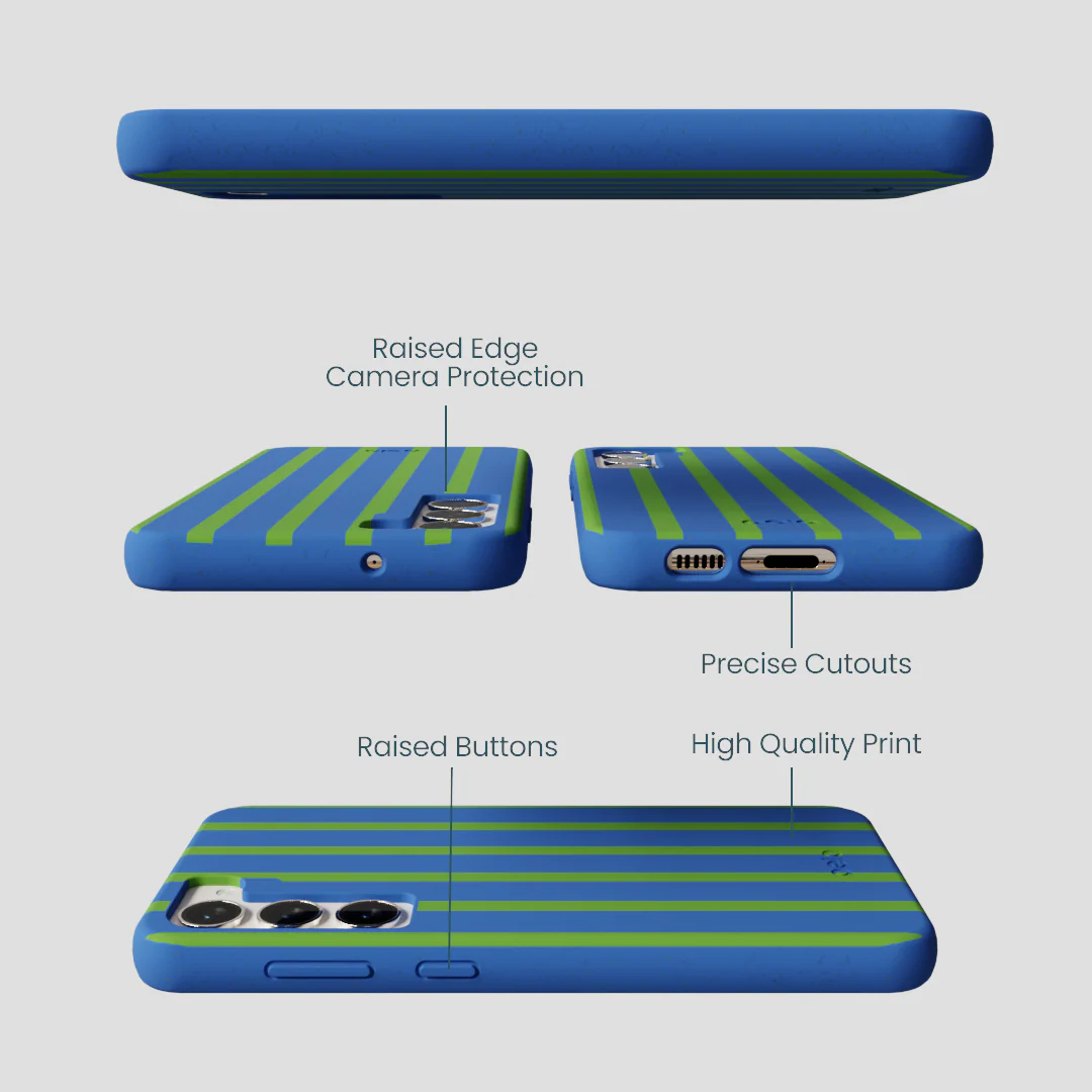Electric Blue Earth Stripes Samsung Galaxy S24+(Plus) Case - Image 3