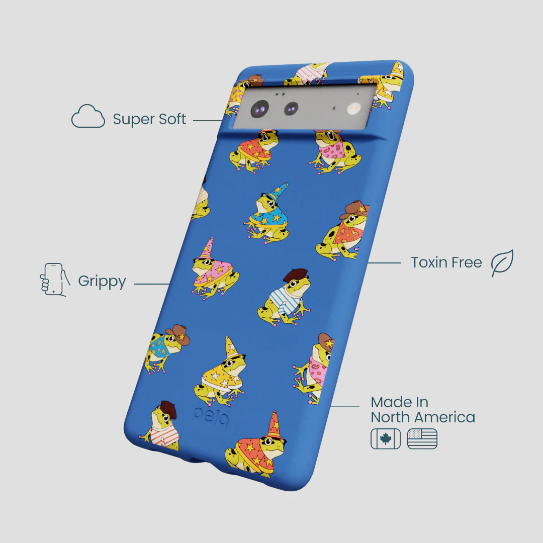 Electric Blue Fancy Frogs Google Pixel 6 Case - Image 4