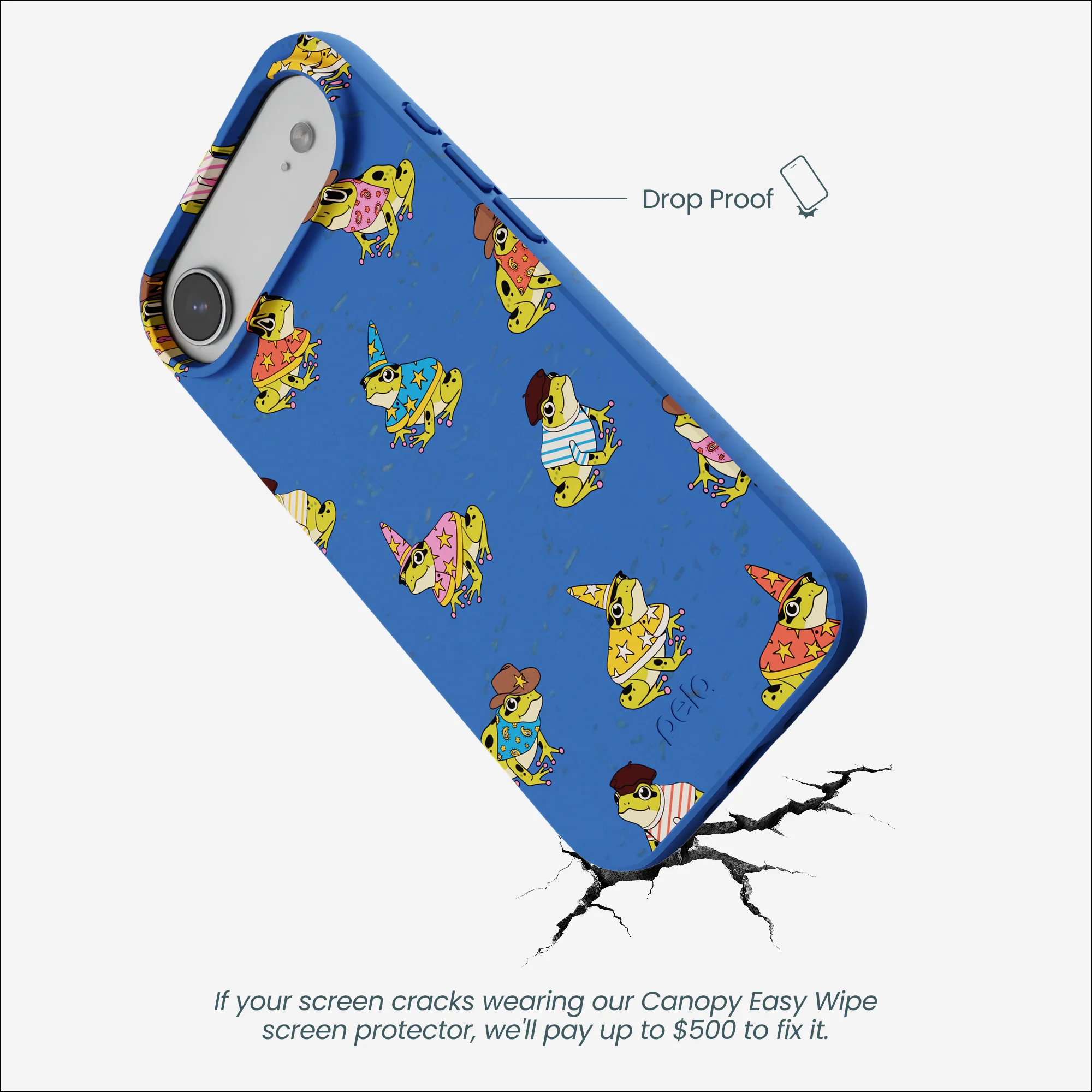 Electric Blue Fancy Frogs iPhone Air Case - Image 5