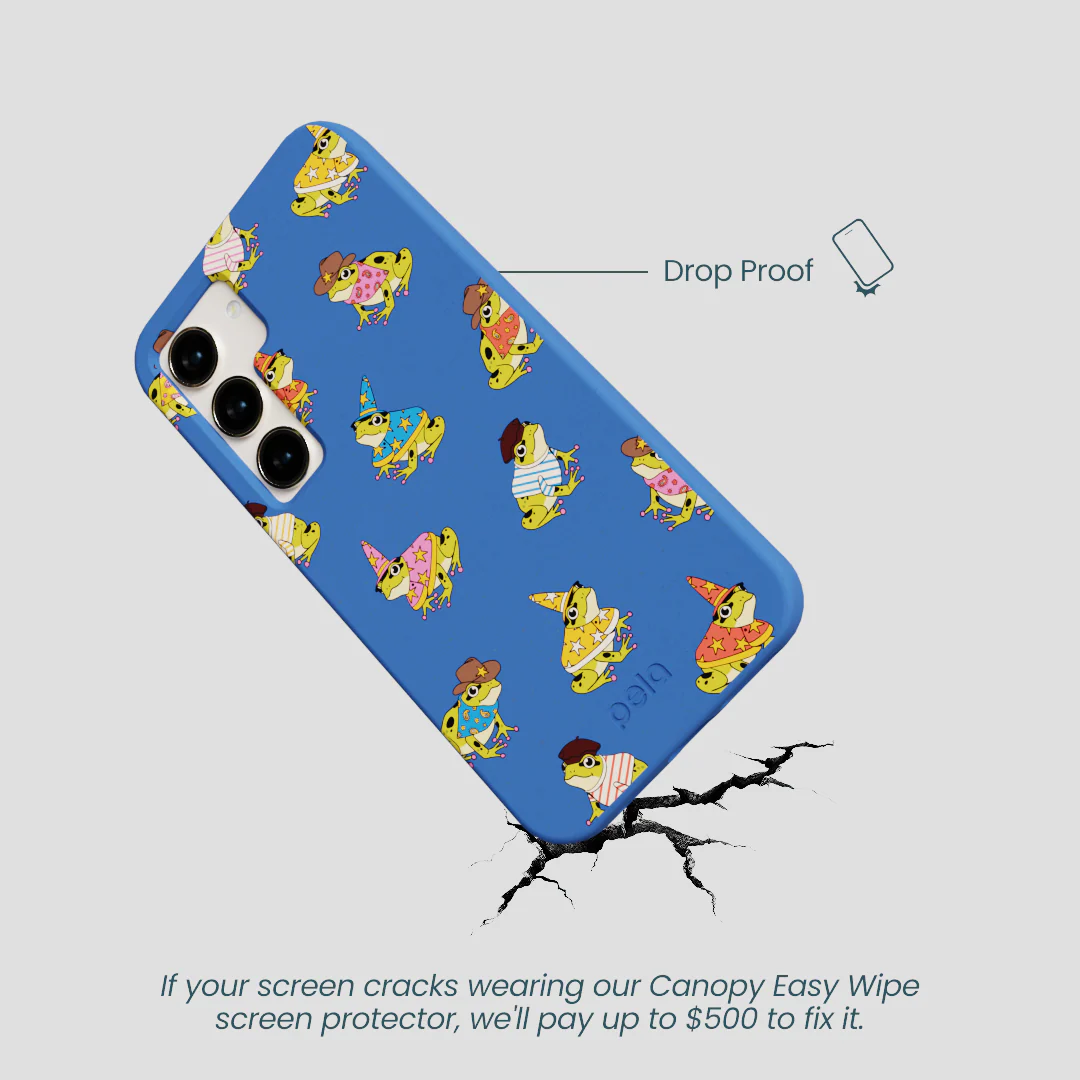 Electric Blue Fancy Frogs Samsung Galaxy S24 Case - Image 5