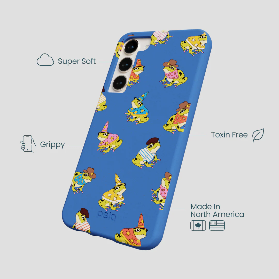 Electric Blue Fancy Frogs Samsung Galaxy S24+(Plus) Case - Image 4
