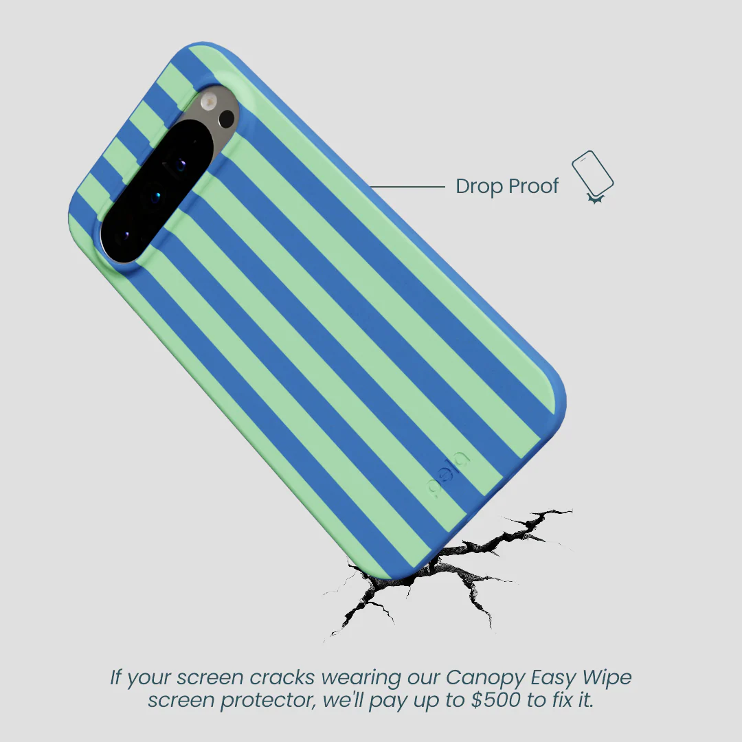 Electric Blue Fresh Green Stripes Google Pixel 9 Pro XL Case - Image 5