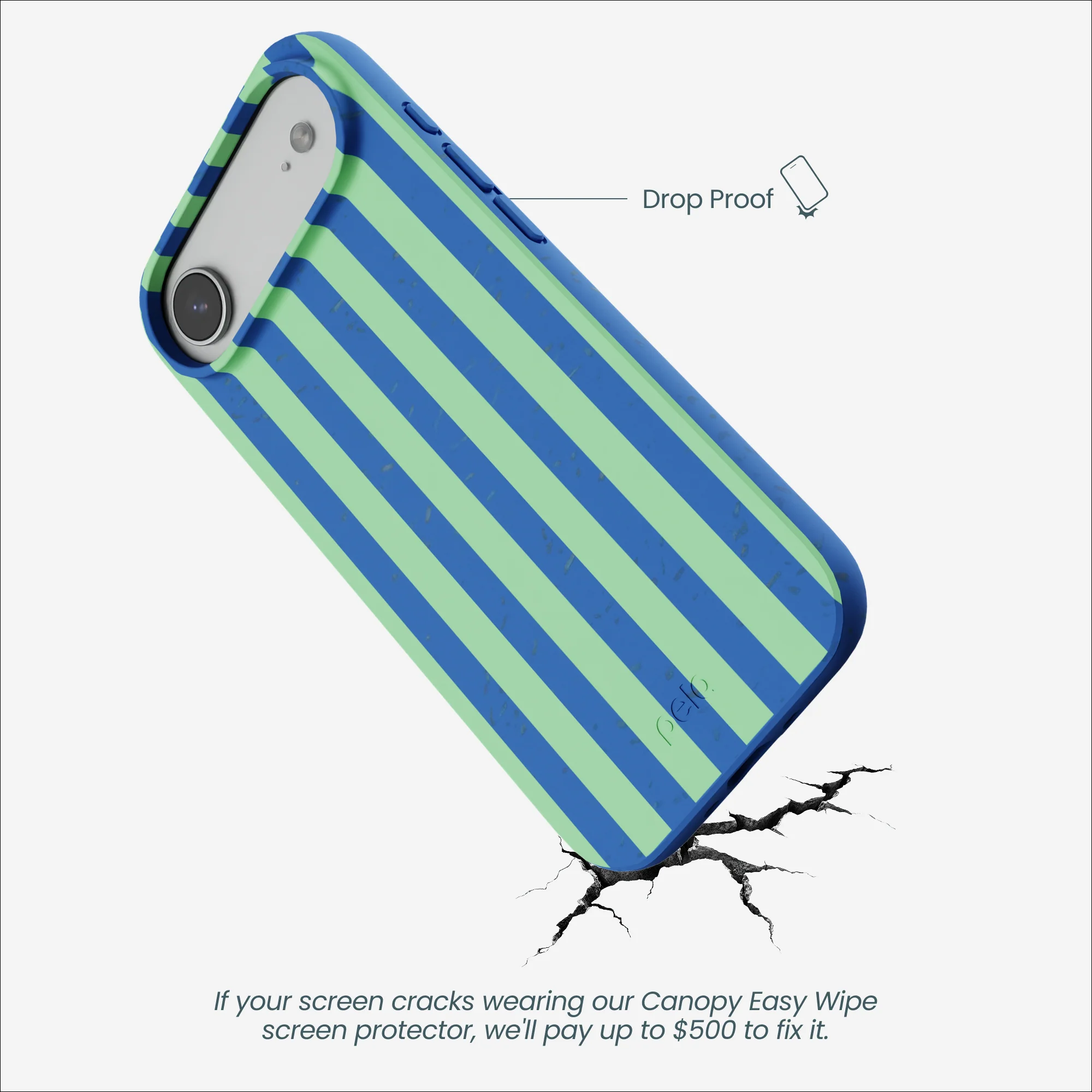Electric Blue Fresh Green Stripes iPhone Air Case - Image 5
