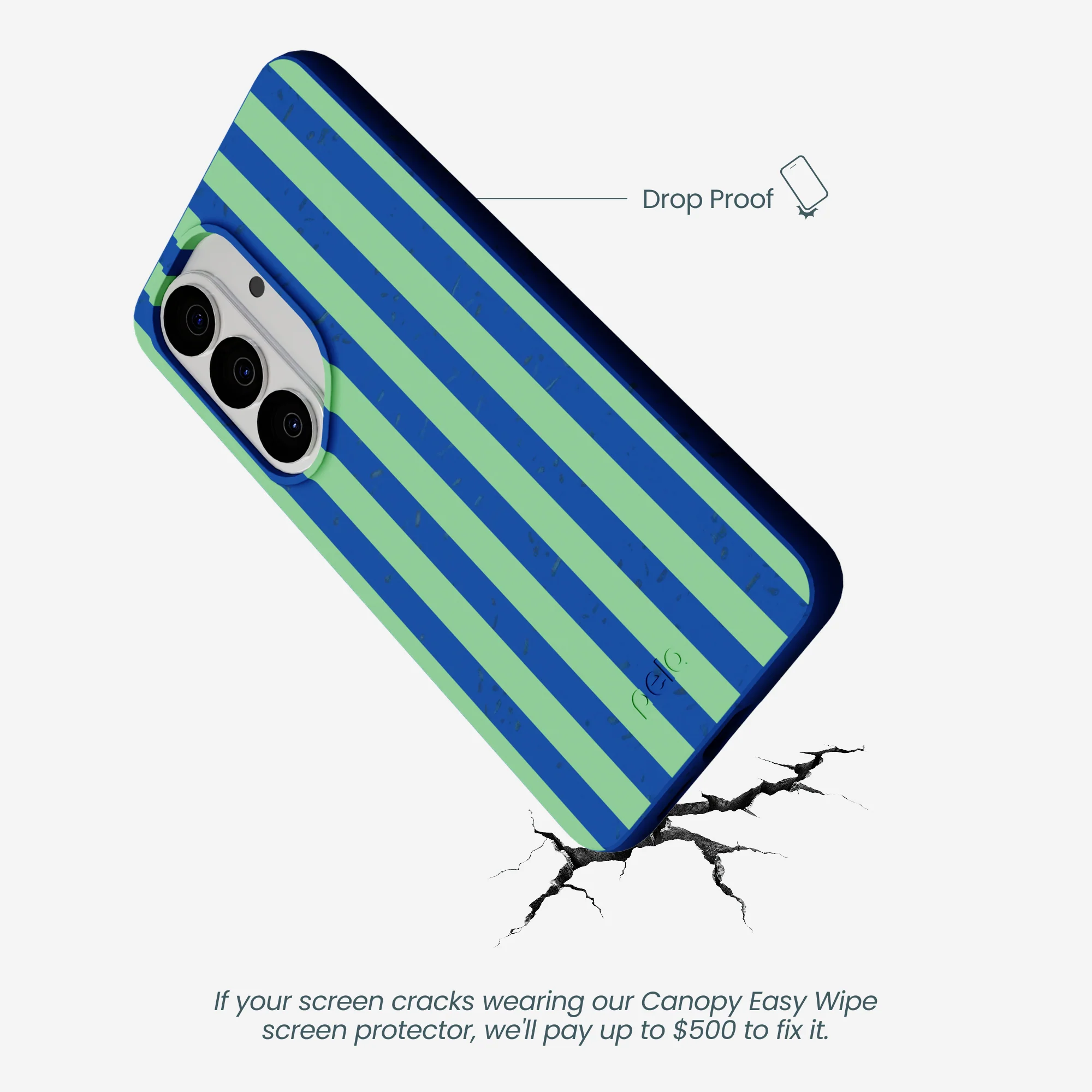 Electric Blue Fresh Green Stripes Samsung Galaxy S26 Case - Image 5