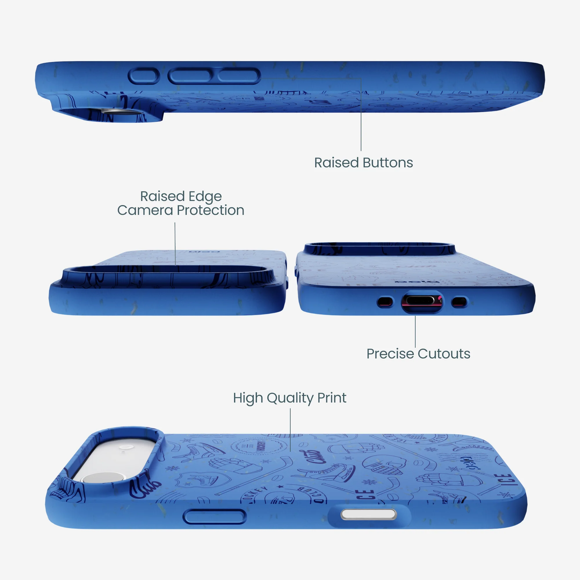 Electric Blue Hockey Postage iPhone Air Case - Image 3