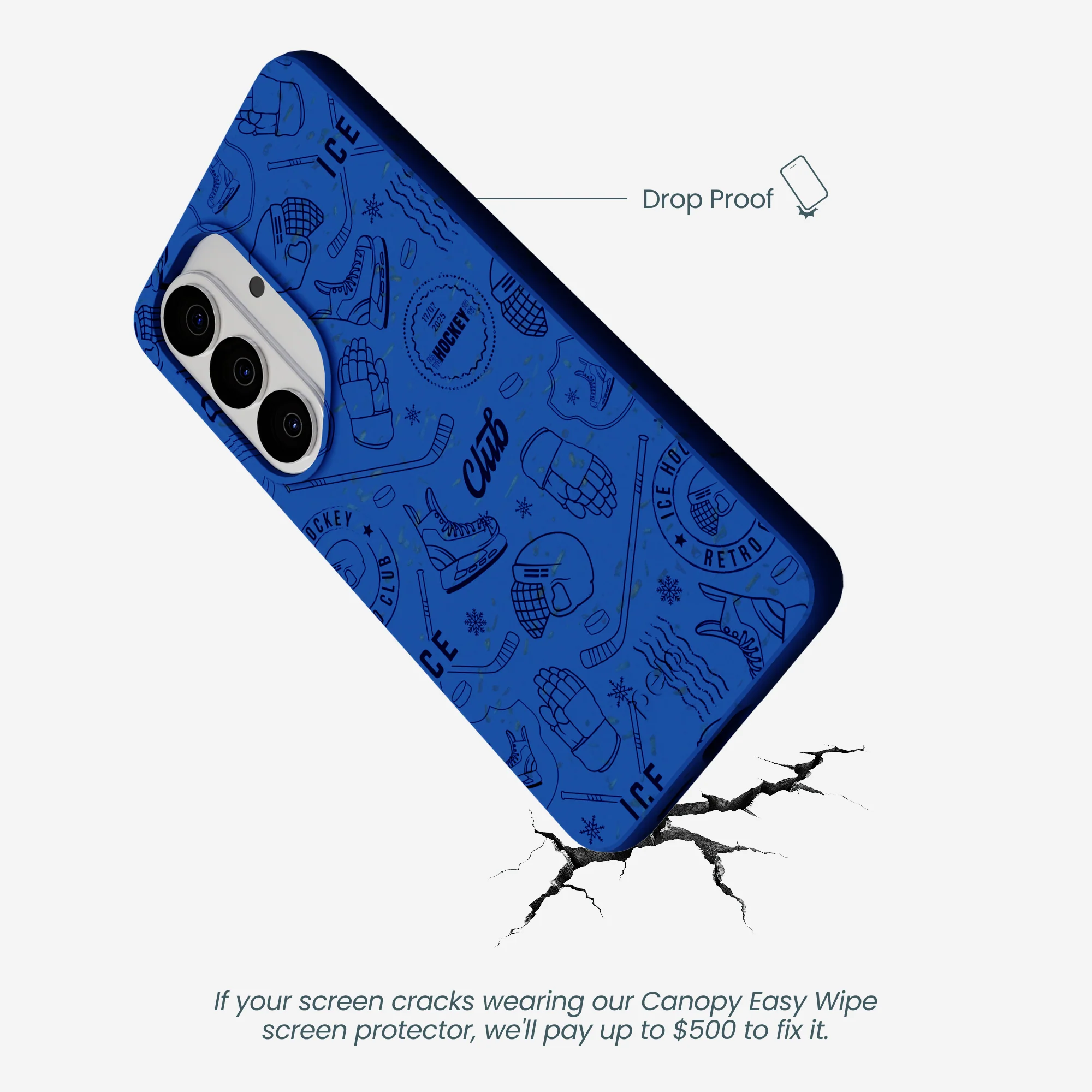Electric Blue Hockey Postage Samsung Galaxy S26 Case - Image 4