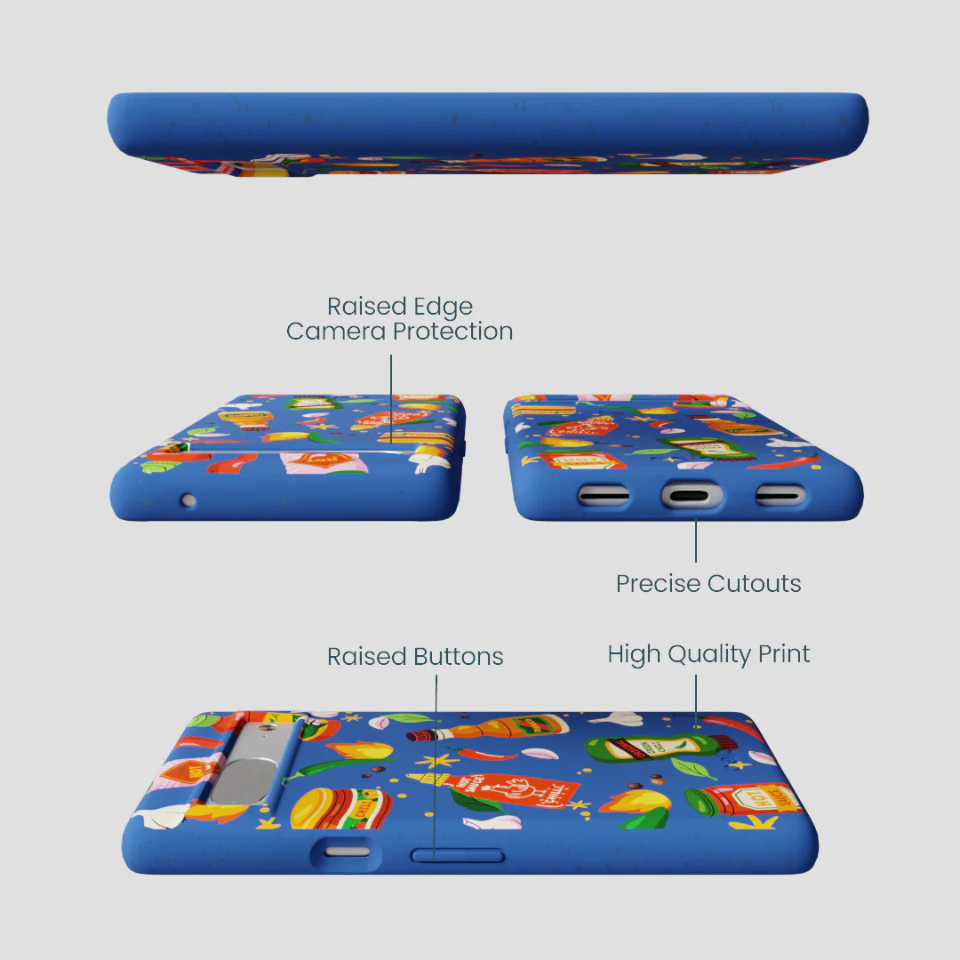 Electric Blue Hot Stuff Google Pixel 7 Case - Image 3