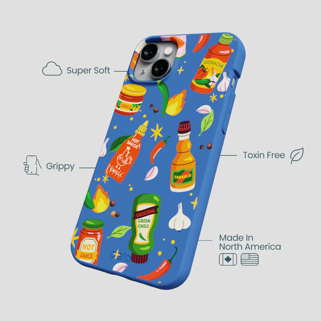 Electric Blue Hot Stuff iPhone 14 Plus Case - Image 4