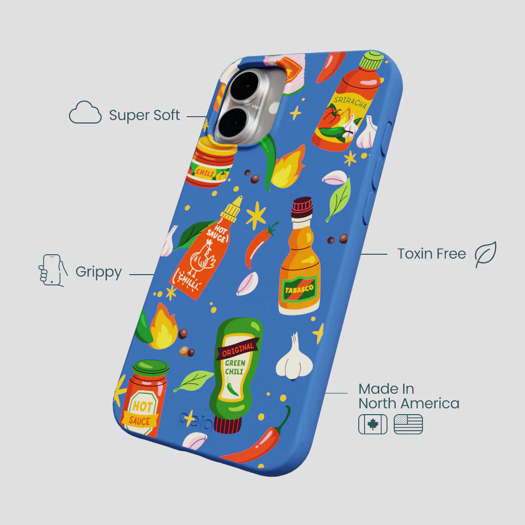 Electric Blue Hot Stuff iPhone 16 Plus Case - Image 4