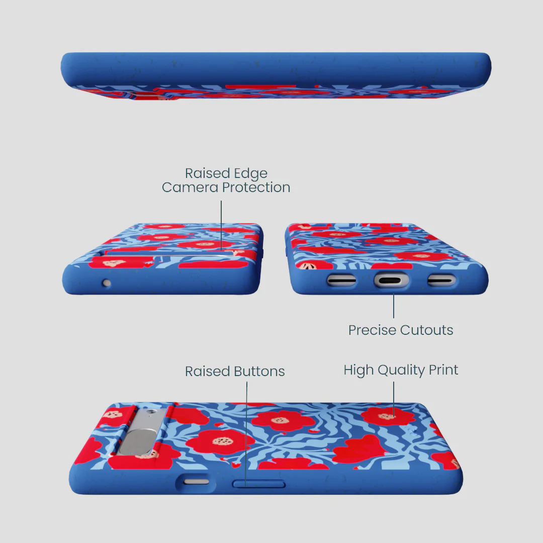 Electric Blue Indigo Ember Google Pixel 7a Case - Image 2