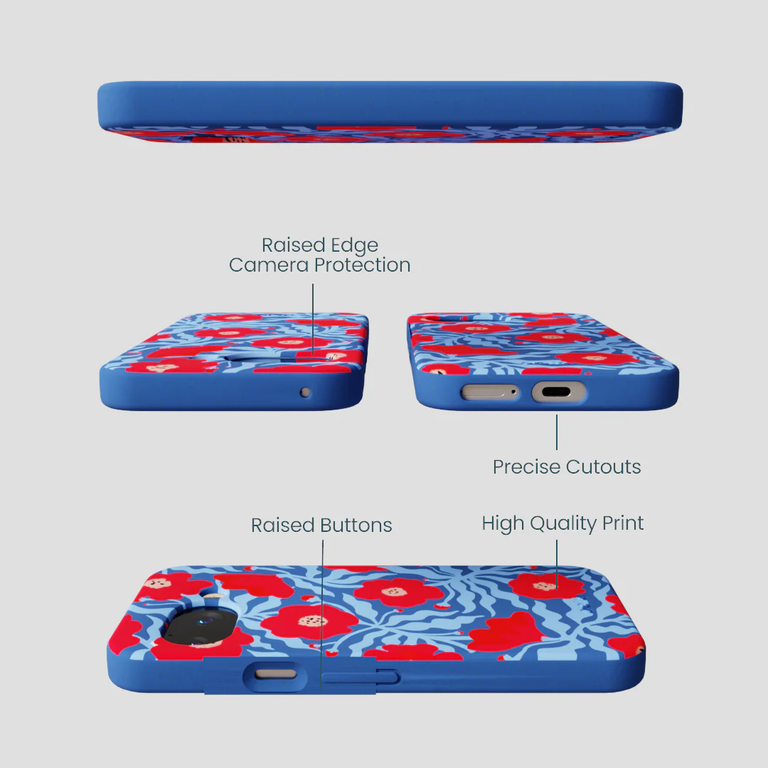 Electric Blue Indigo Ember Google Pixel 9a Case - Image 2