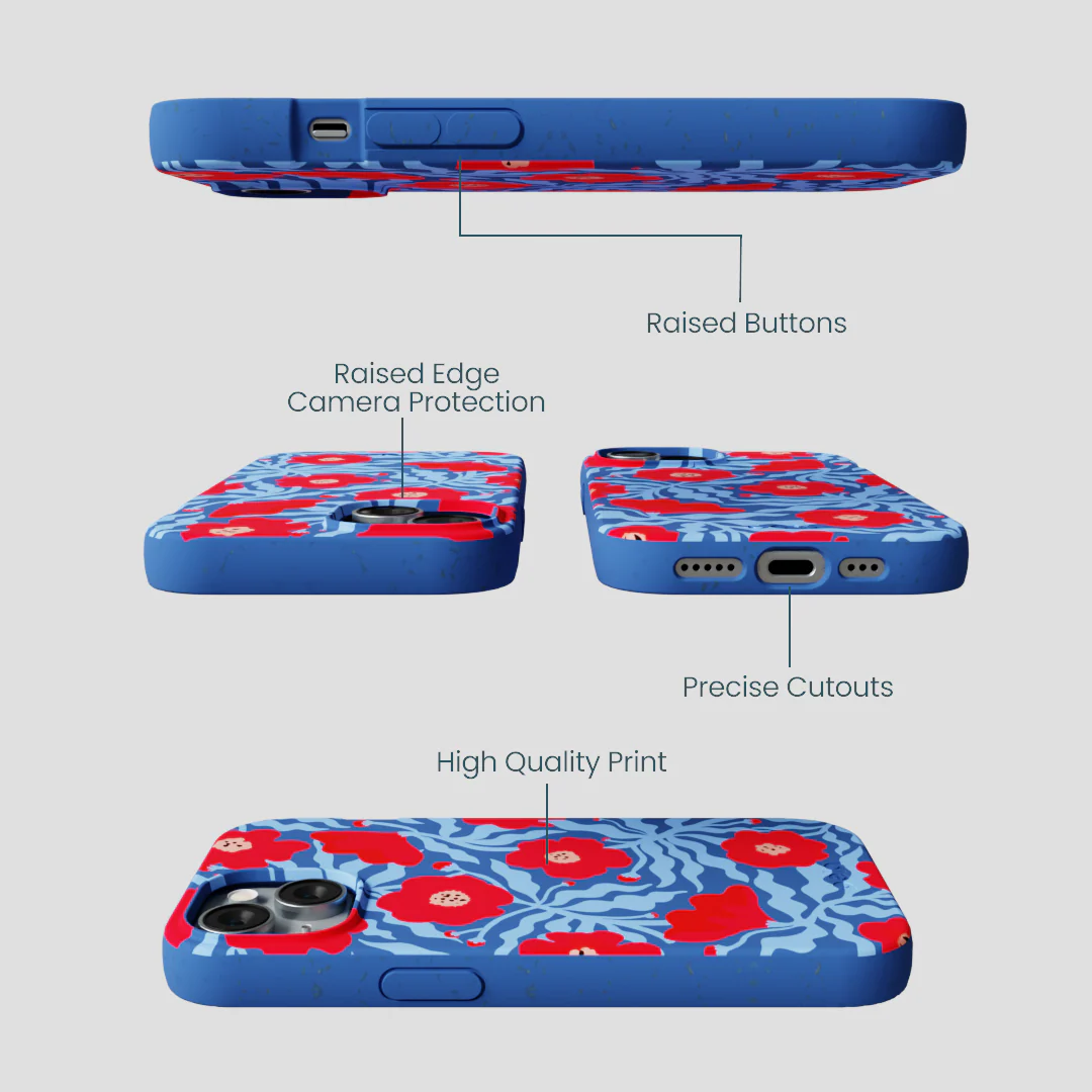 Electric Blue Indigo Ember iPhone 14 Case - Image 2