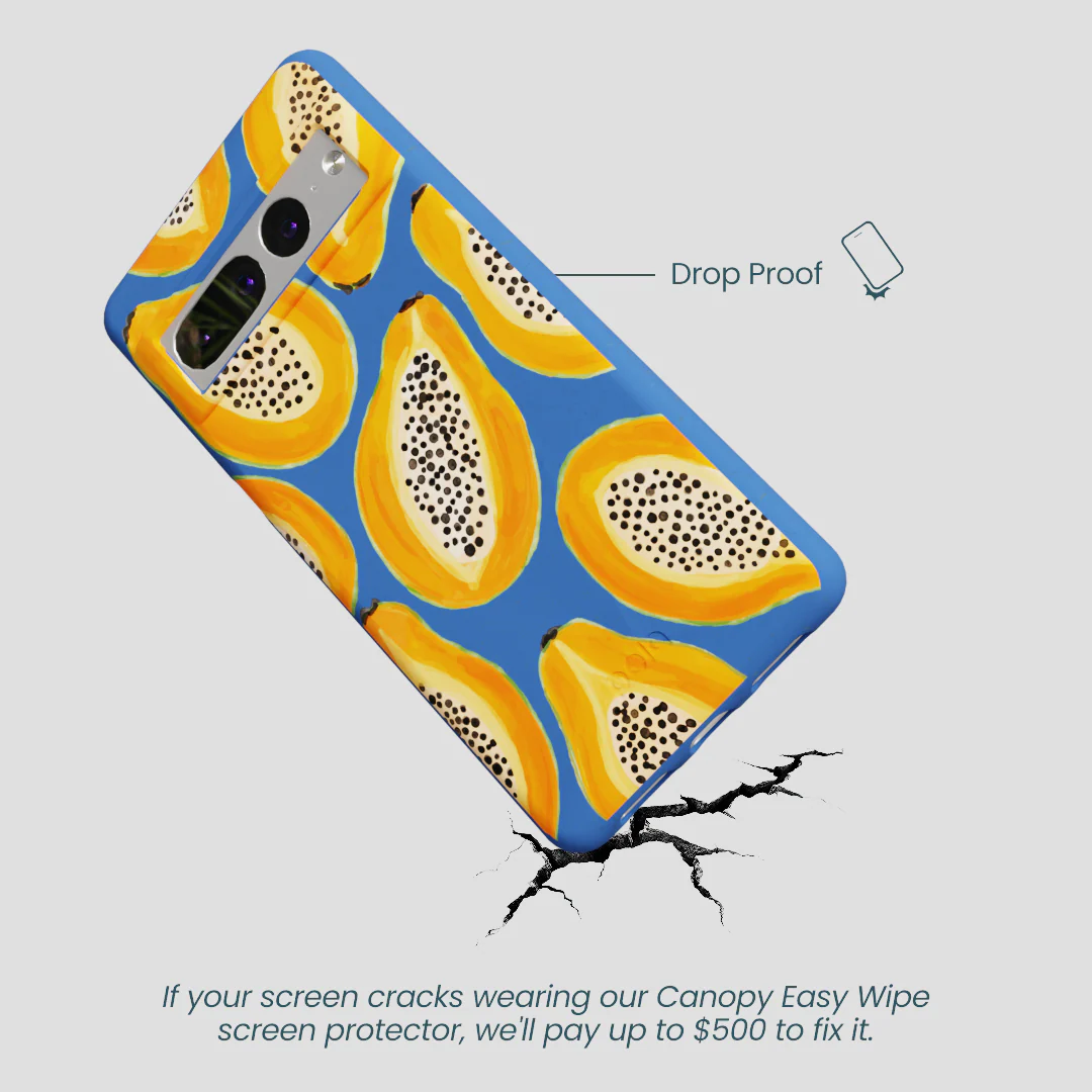 Electric Blue Juicy Papayas Google Pixel 7 Pro Case - Image 5