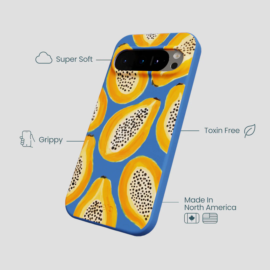 Electric Blue Juicy Papayas Google Pixel 9/9 Pro Case - Image 4