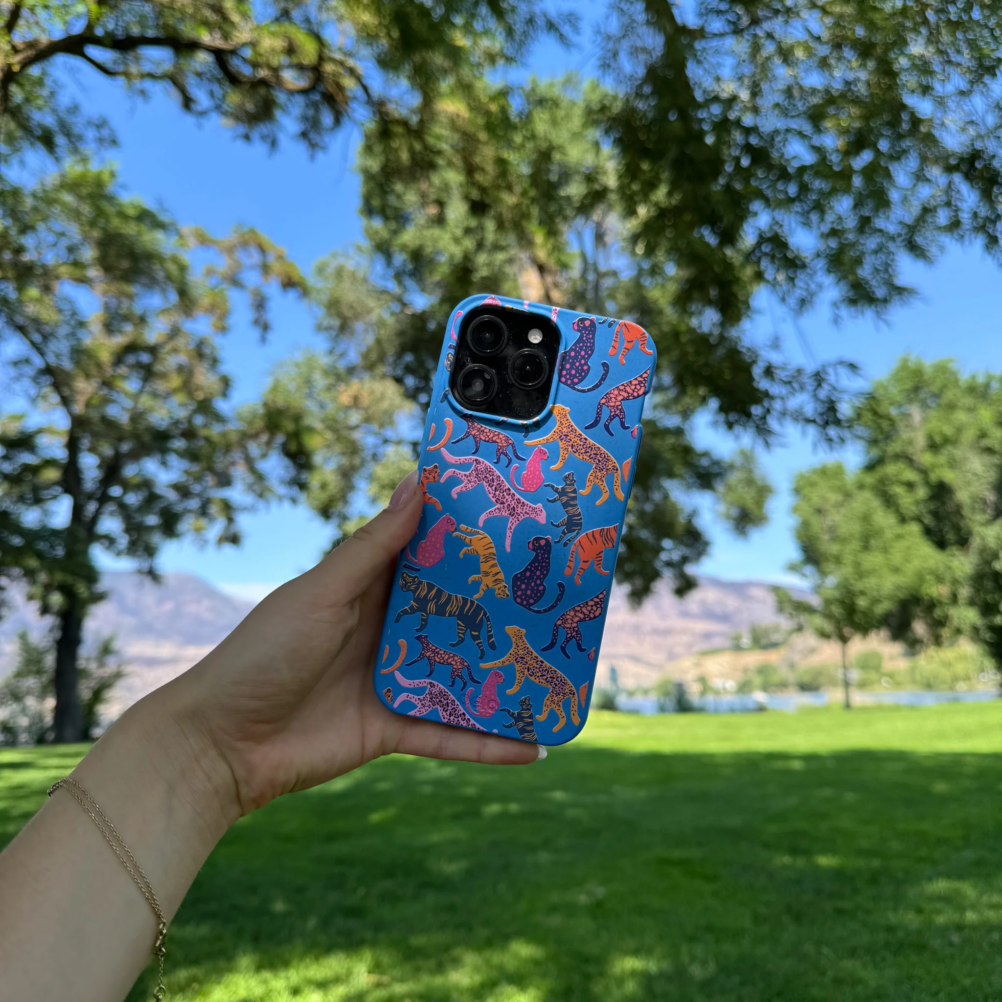 Electric Blue Jungle Cat Google Pixel 10a Case - Image 2