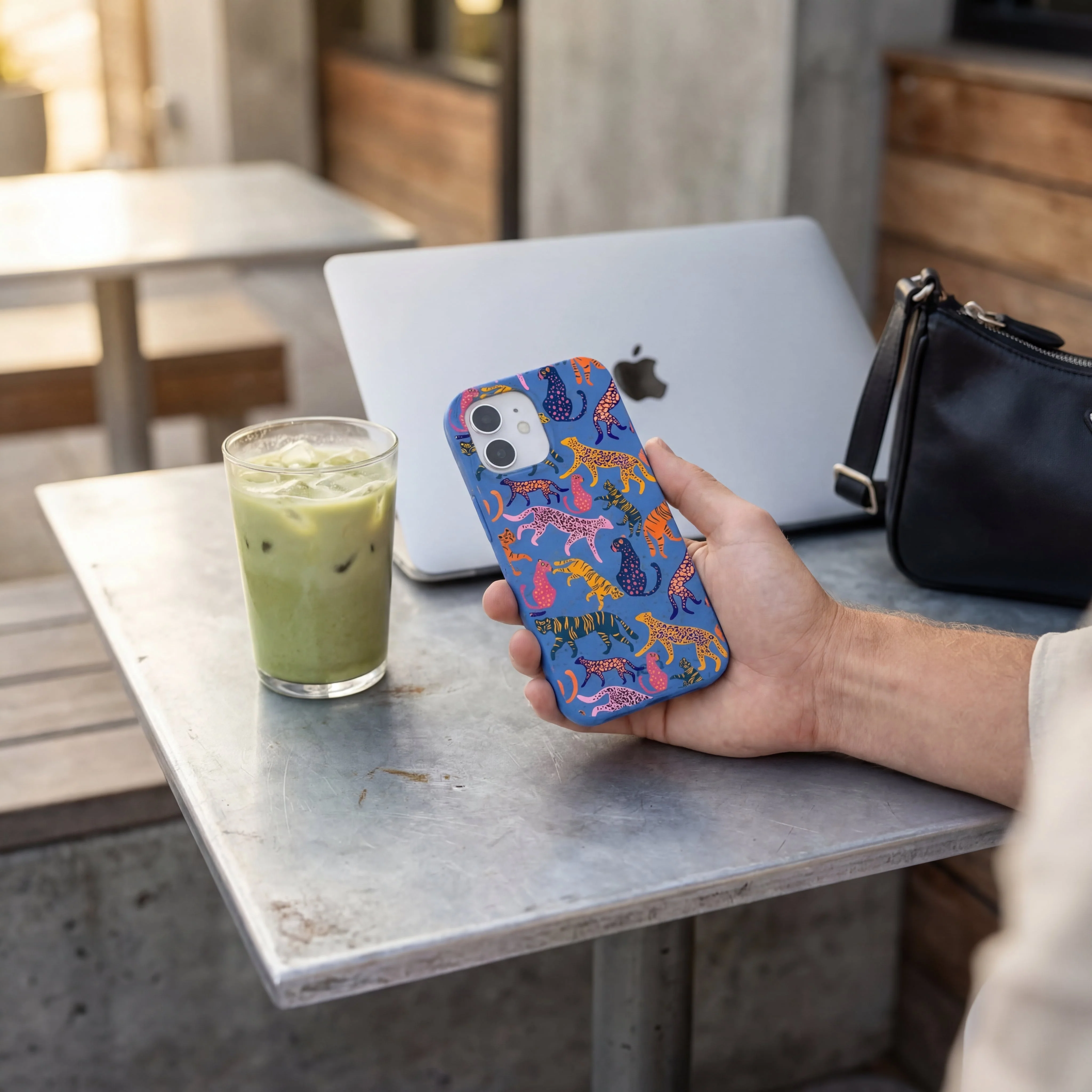 Electric Blue Jungle Cat iPhone 17 Case - Image 2