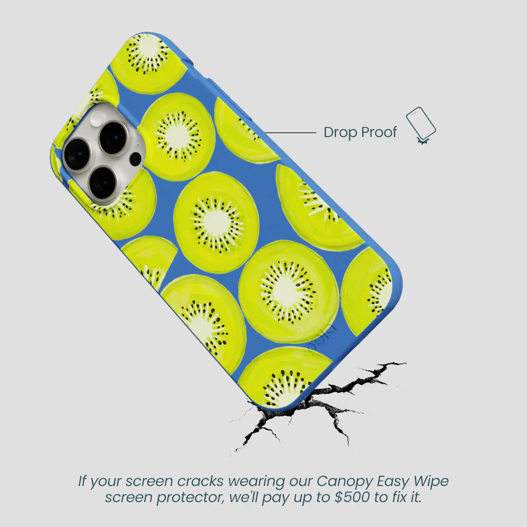 Electric Blue Kiwi Slices iPhone 15 Pro Max Case - Image 5
