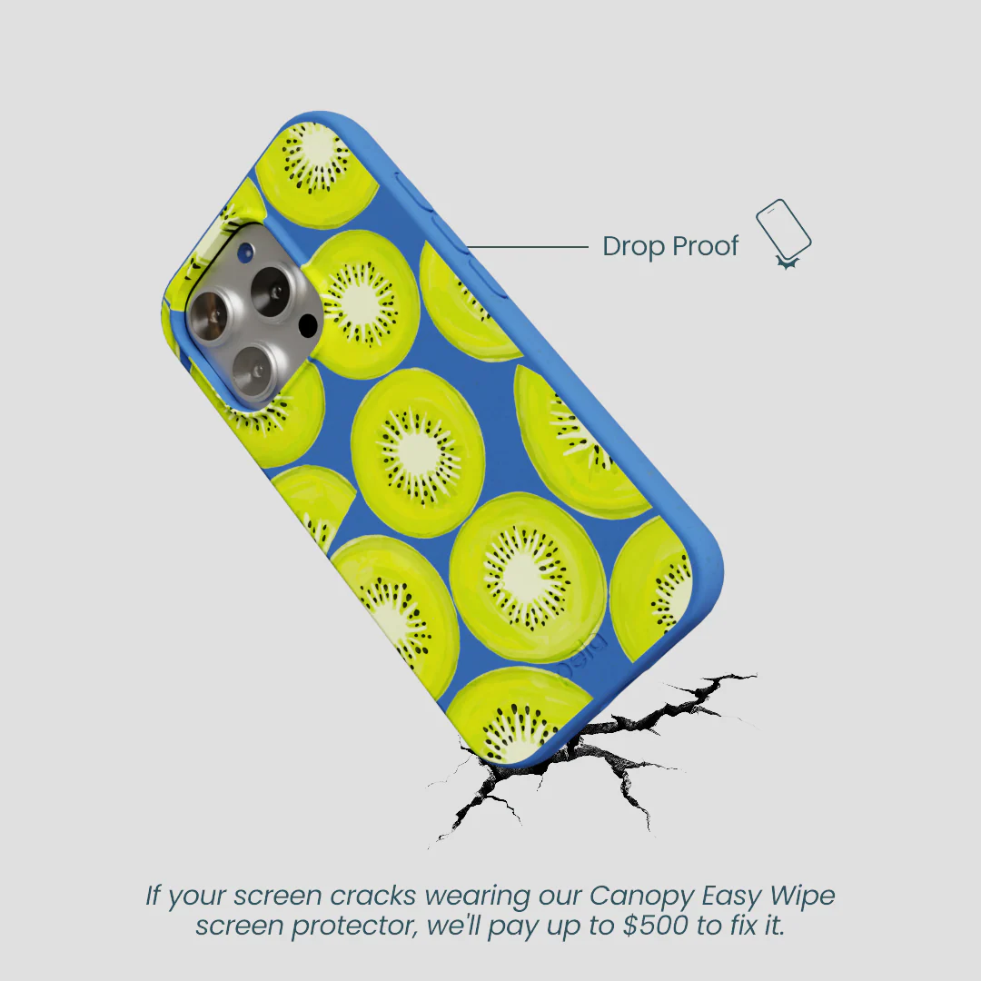 Electric Blue Kiwi Slices iPhone 16 Pro Case - Image 5