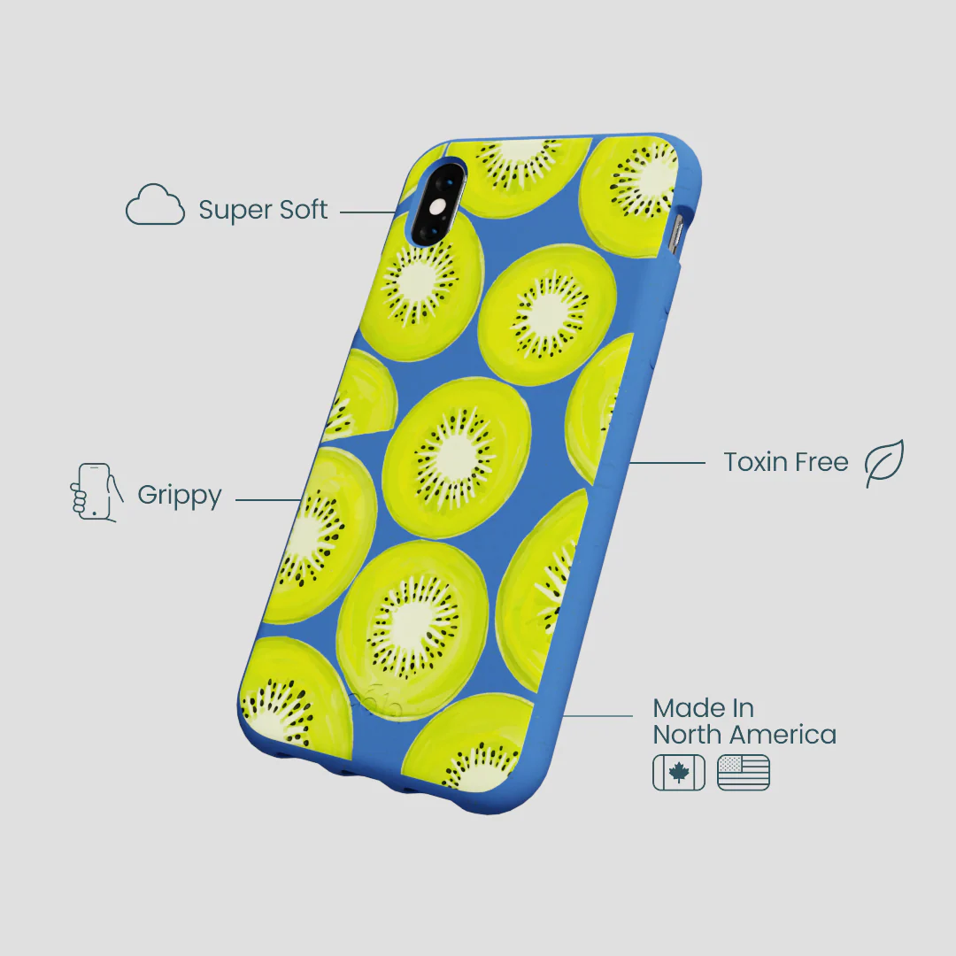 Electric Blue Kiwi Slices iPhone XR Case - Image 4