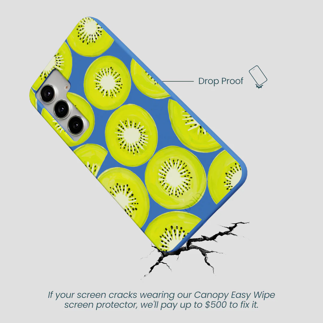 Electric Blue Kiwi Slices Samsung Galaxy S25+(Plus) Case - Image 5