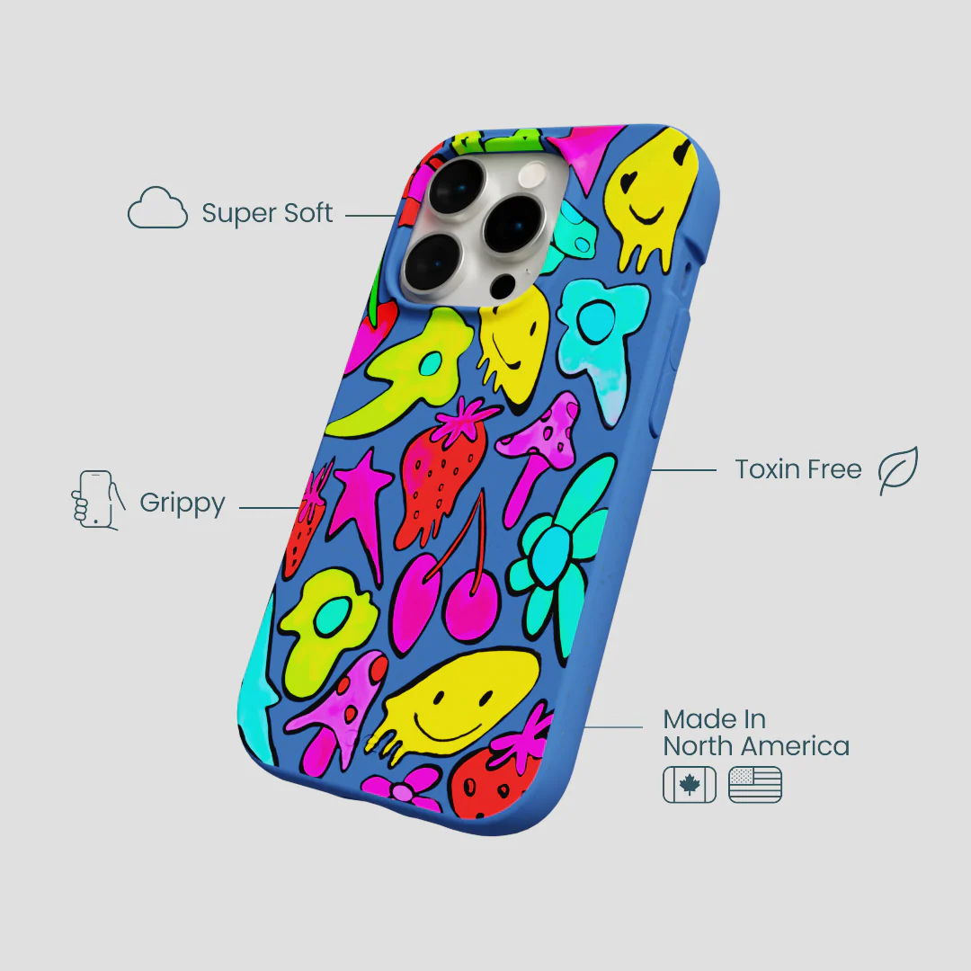 Electric Blue Melty Mood iPhone 15 Pro Case - Image 4
