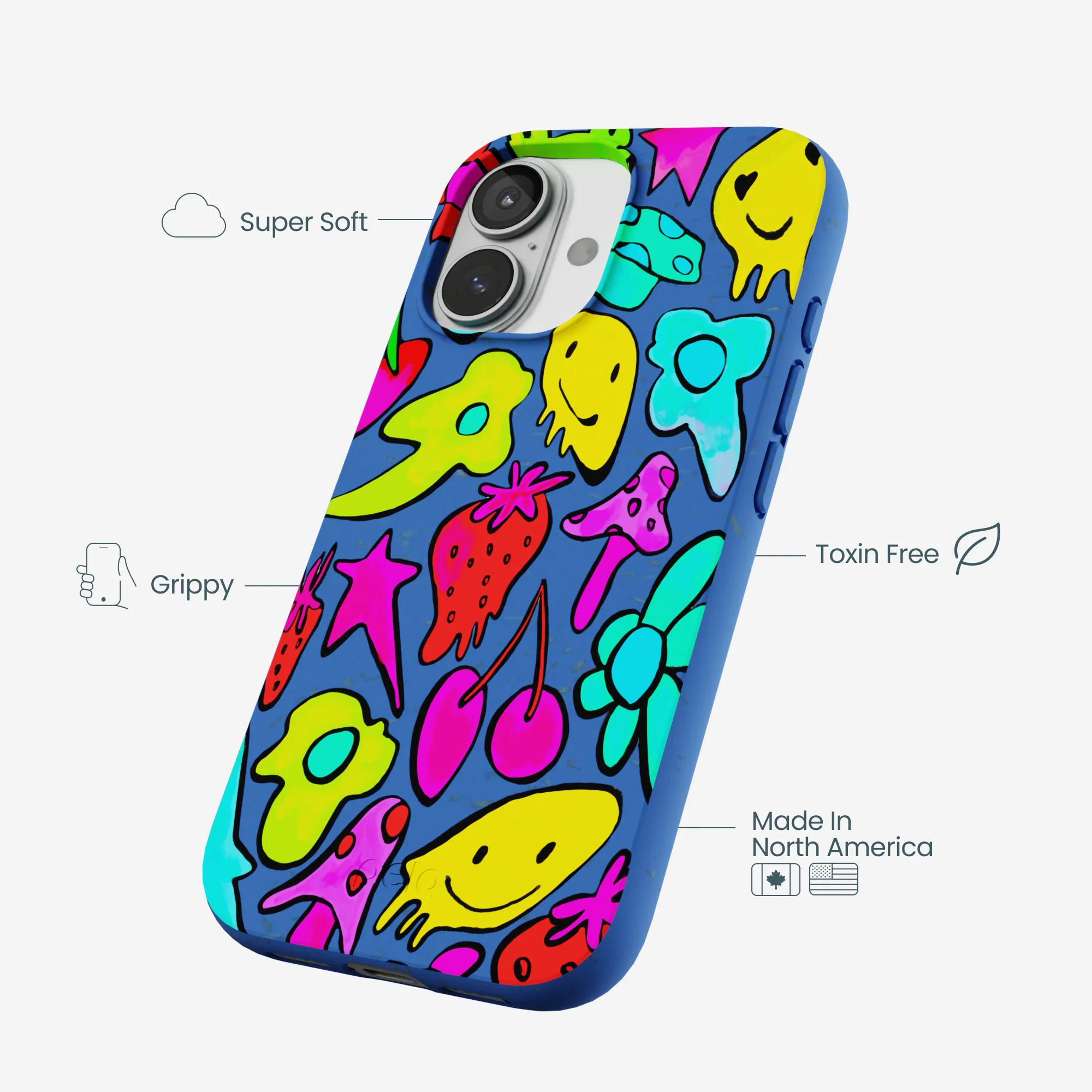 Electric Blue Melty Mood iPhone 17 Case - Image 4