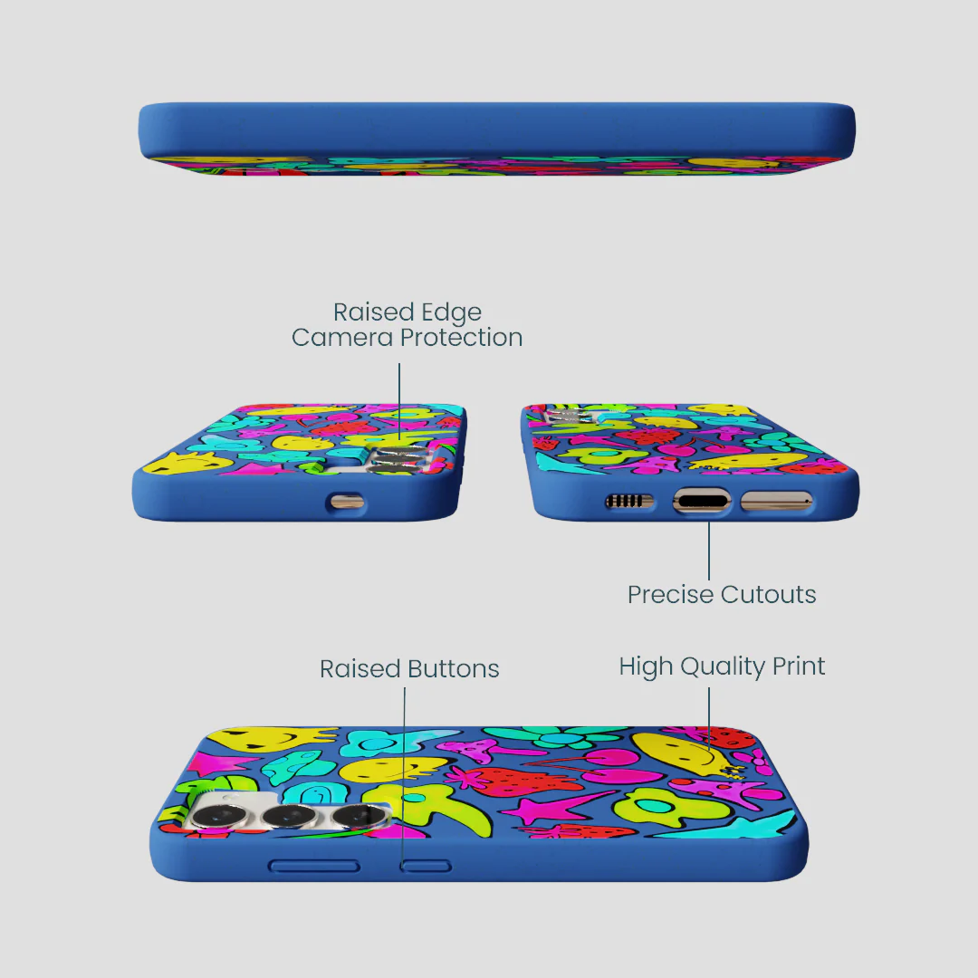 Electric Blue Melty Mood Samsung Galaxy S23 Case - Image 2