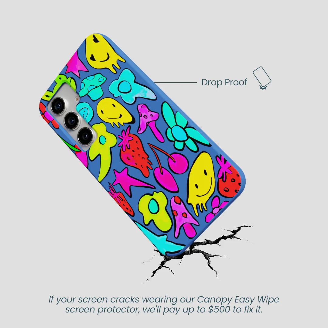Electric Blue Melty Mood Samsung Galaxy S25 Case - Image 4