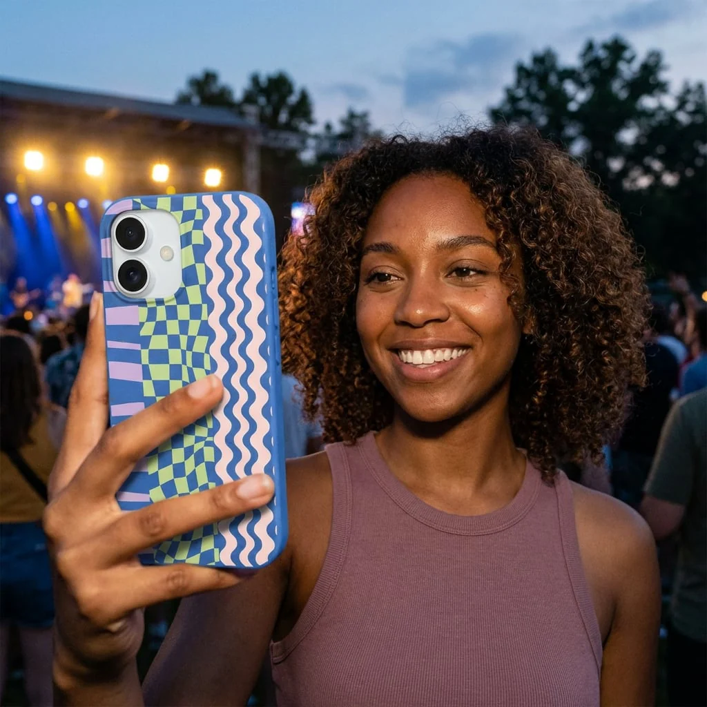 Electric Blue Mixed Up iPhone 16 Case - Image 2