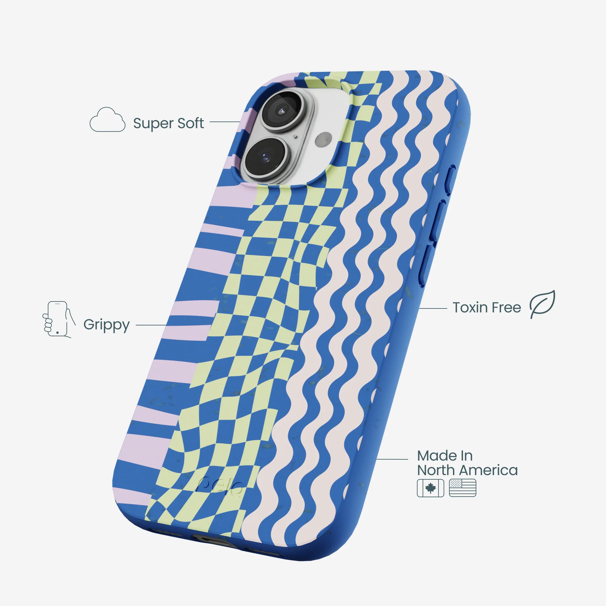 Electric Blue Mixed Up iPhone 17 Case - Image 4