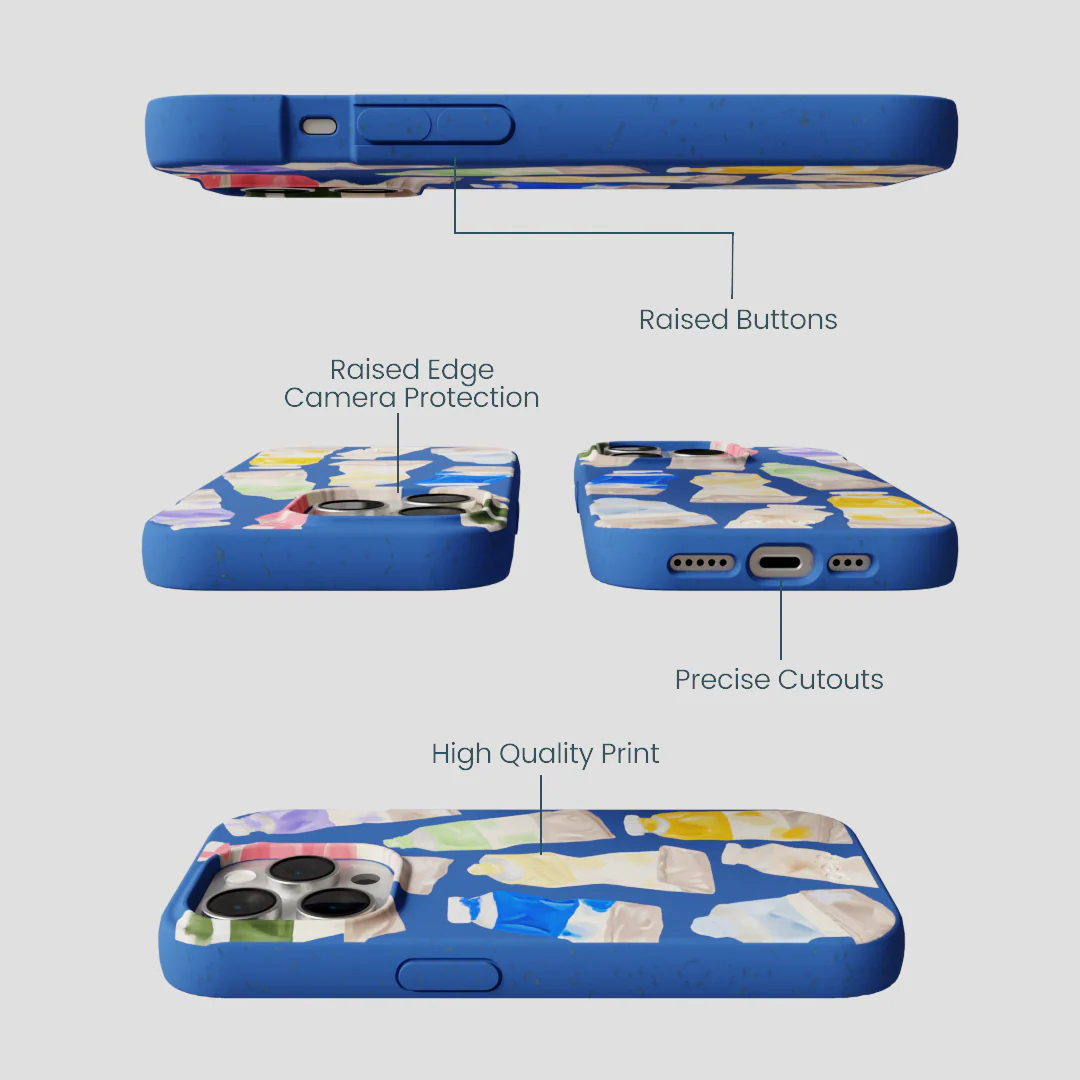 Electric Blue Paint Squeeze iPhone 14 Pro Case - Image 3