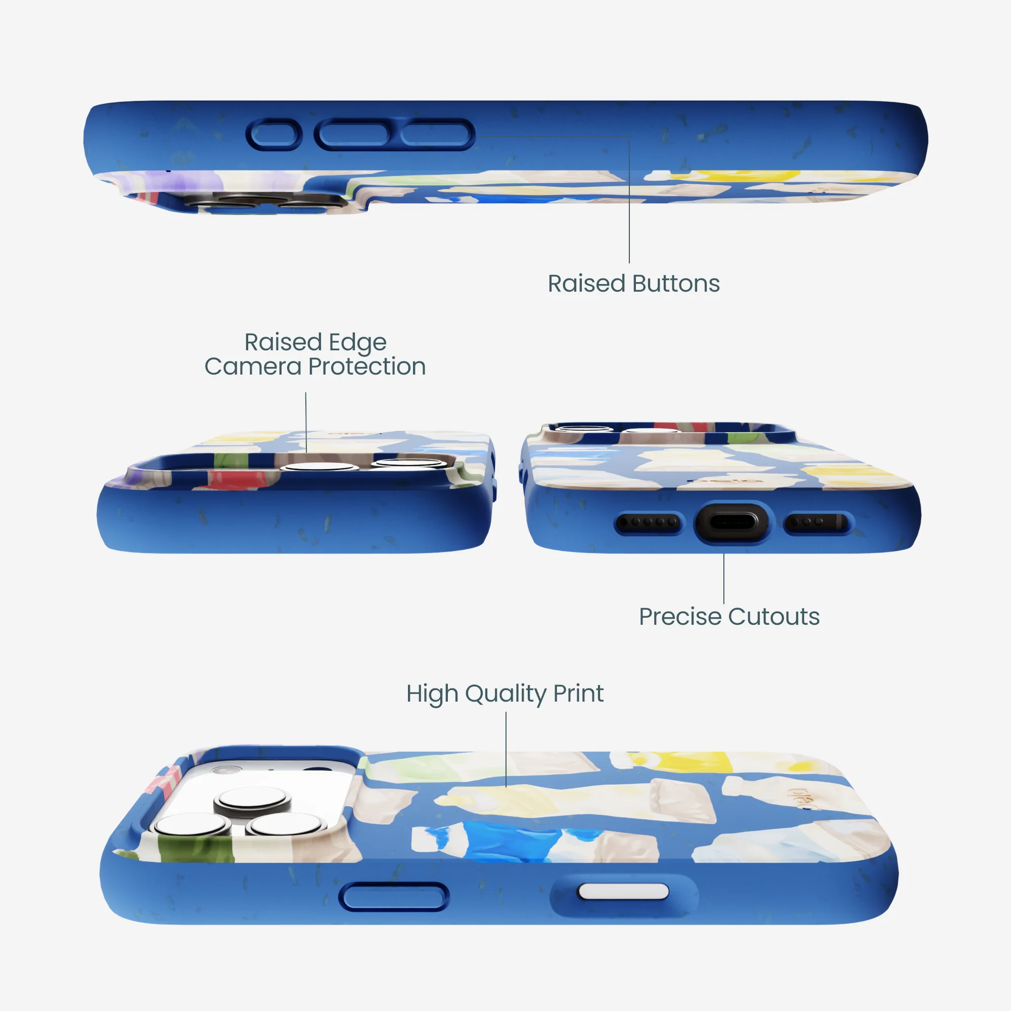 Electric Blue Paint Squeeze iPhone 17 Pro Case - Image 3