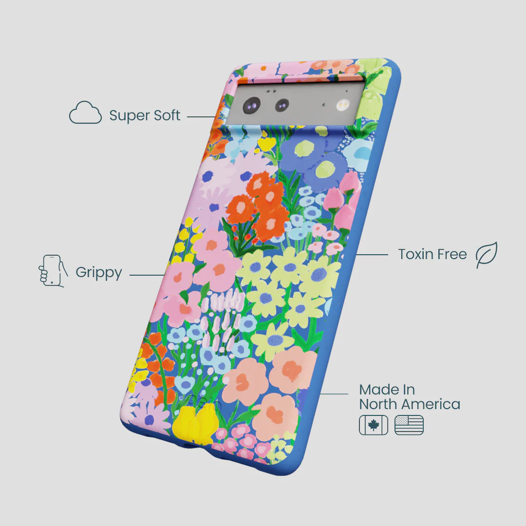 Electric Blue Painted Garden Google Pixel 6 Case - Image 4