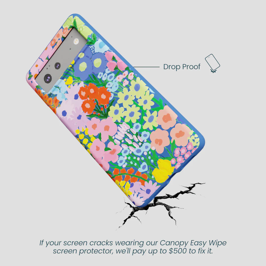 Electric Blue Painted Garden Google Pixel 6a Case - Image 5