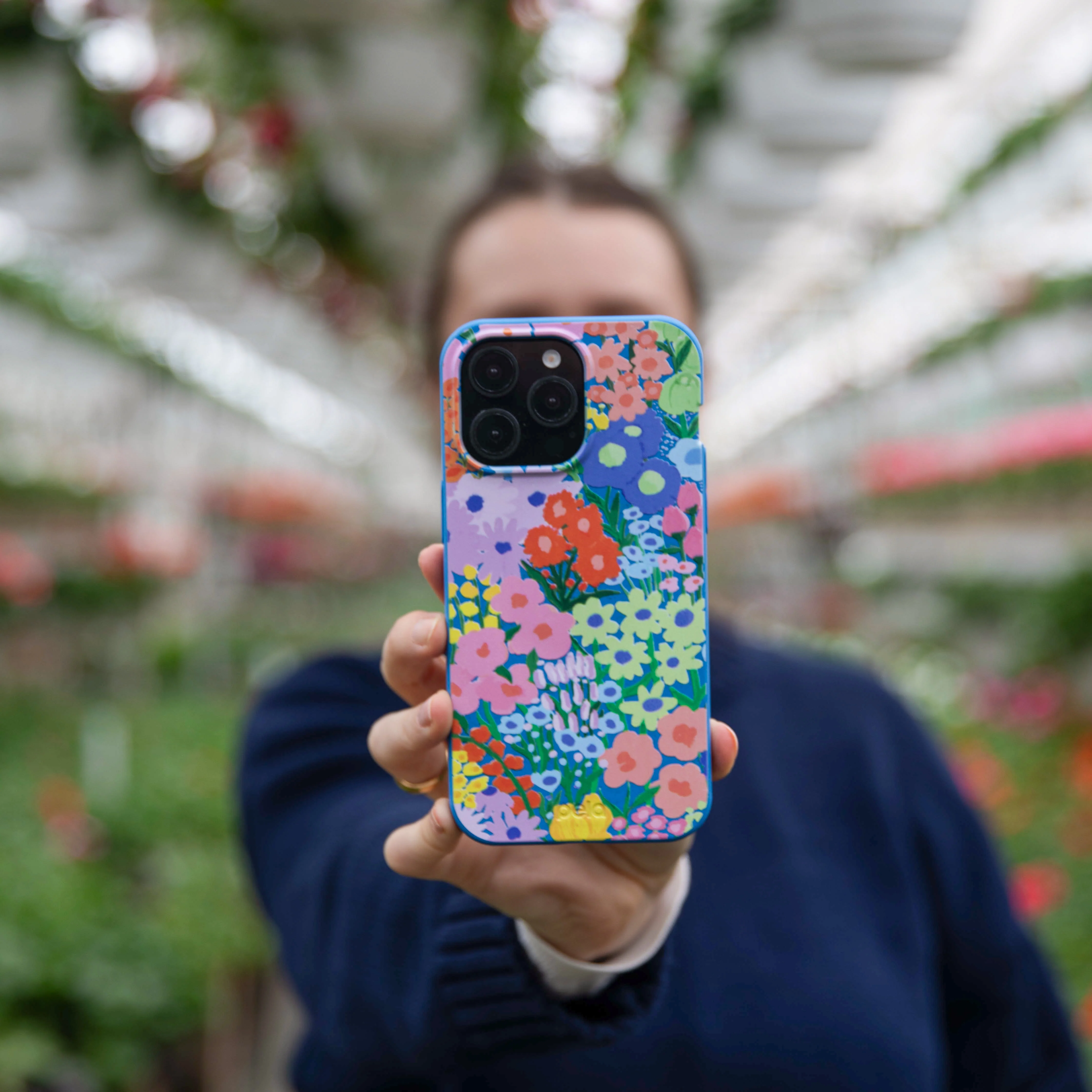 Electric Blue Painted Garden Google Pixel 7 Case - Image 2