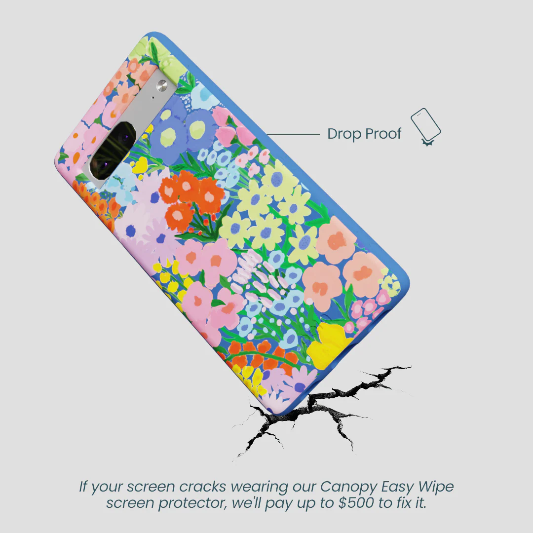 Electric Blue Painted Garden Google Pixel 7a Case - Image 5