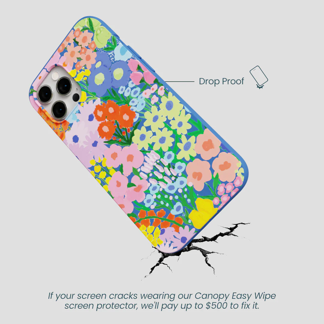 Electric Blue Painted Garden iPhone 12 Pro Max Case - Image 5