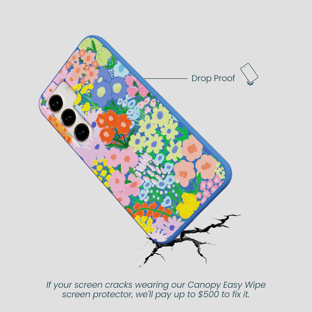Electric Blue Painted Garden Samsung Galaxy S23 Case - Image 5