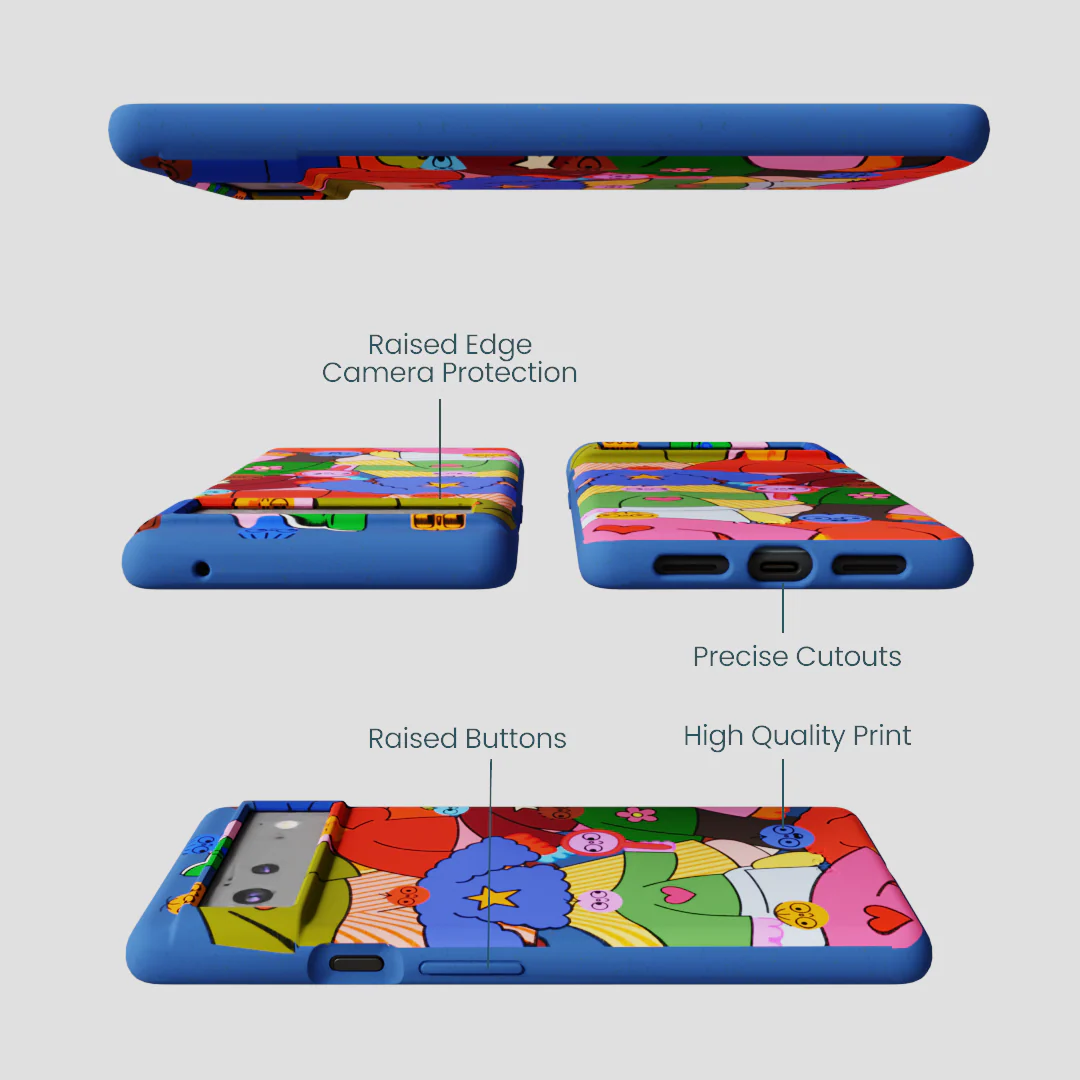 Electric Blue Pals Google Pixel 6a Case - Image 3