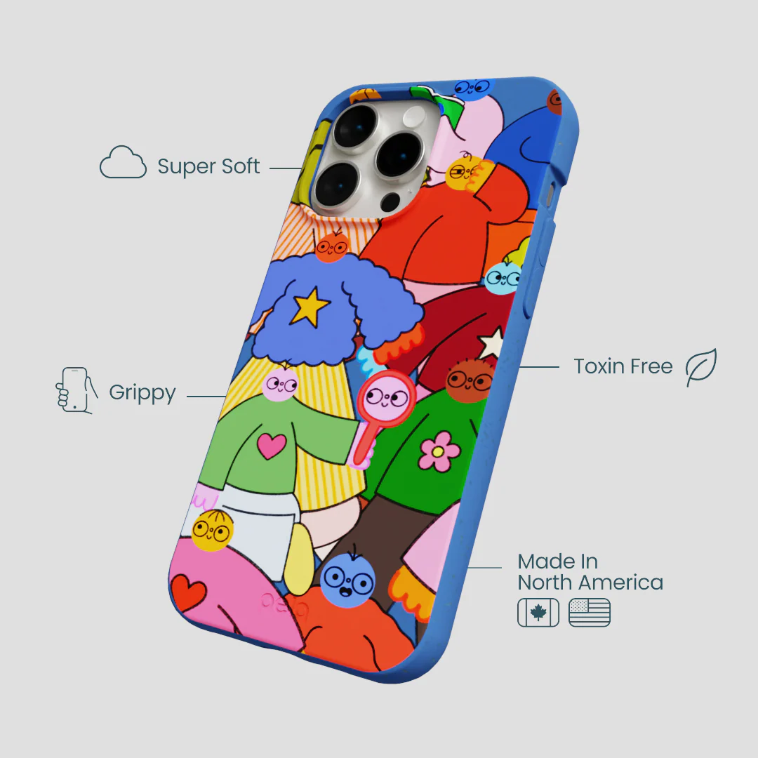 Electric Blue Pals iPhone 15 Pro Max Case - Image 4
