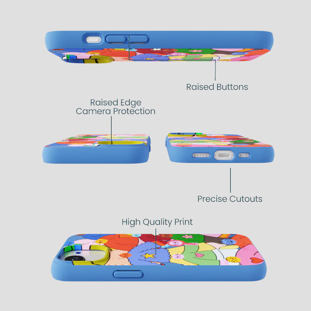 Electric Blue Pals iPhone 16e/17e Case - Image 3
