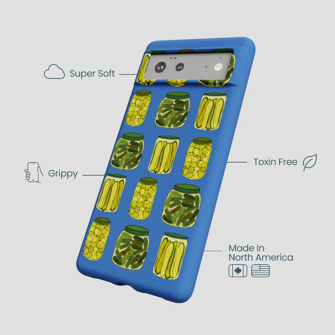 Electric Blue Pickling Pickles Google Pixel 6a Case - Image 4
