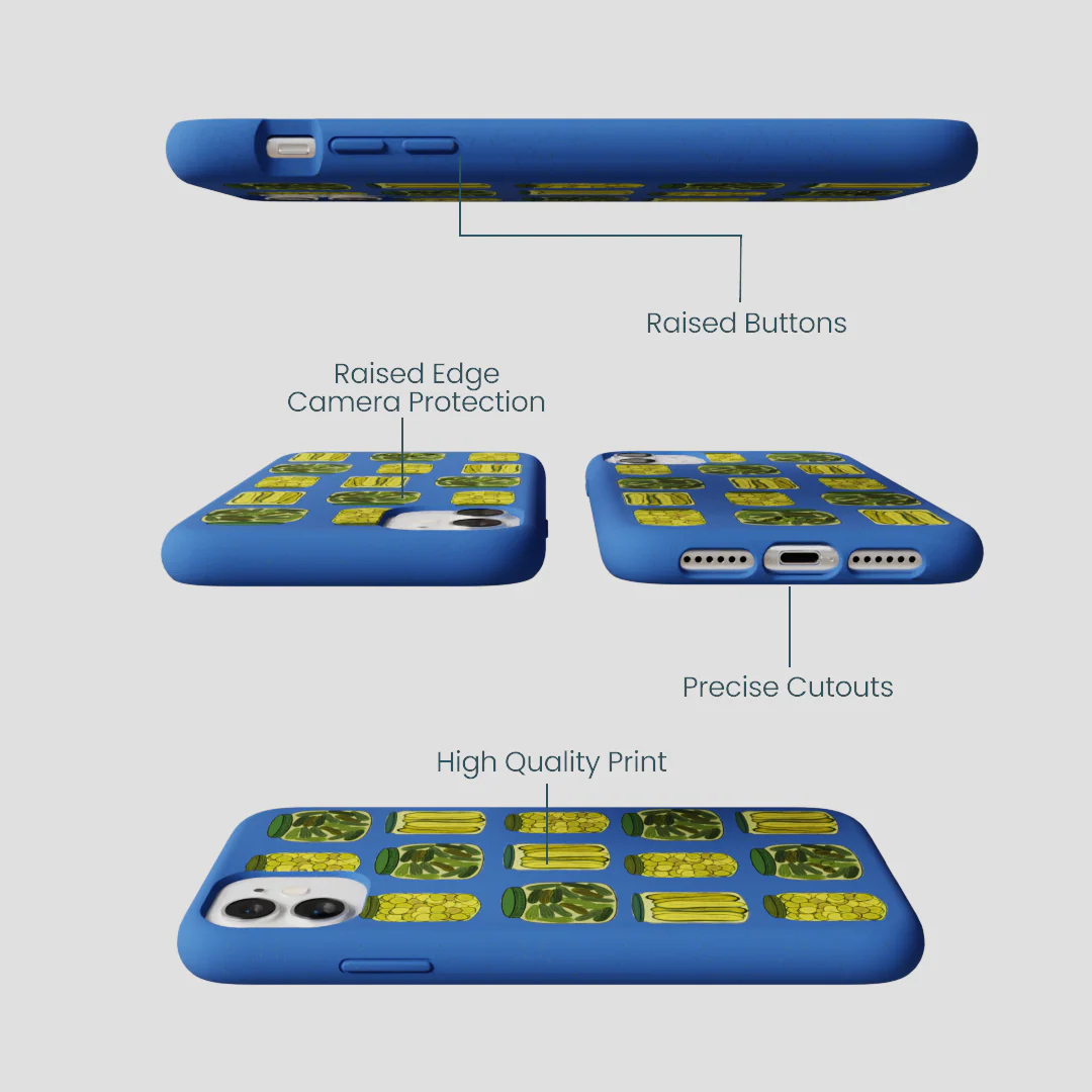 Electric Blue Pickling Pickles iPhone 11 Case - Image 3