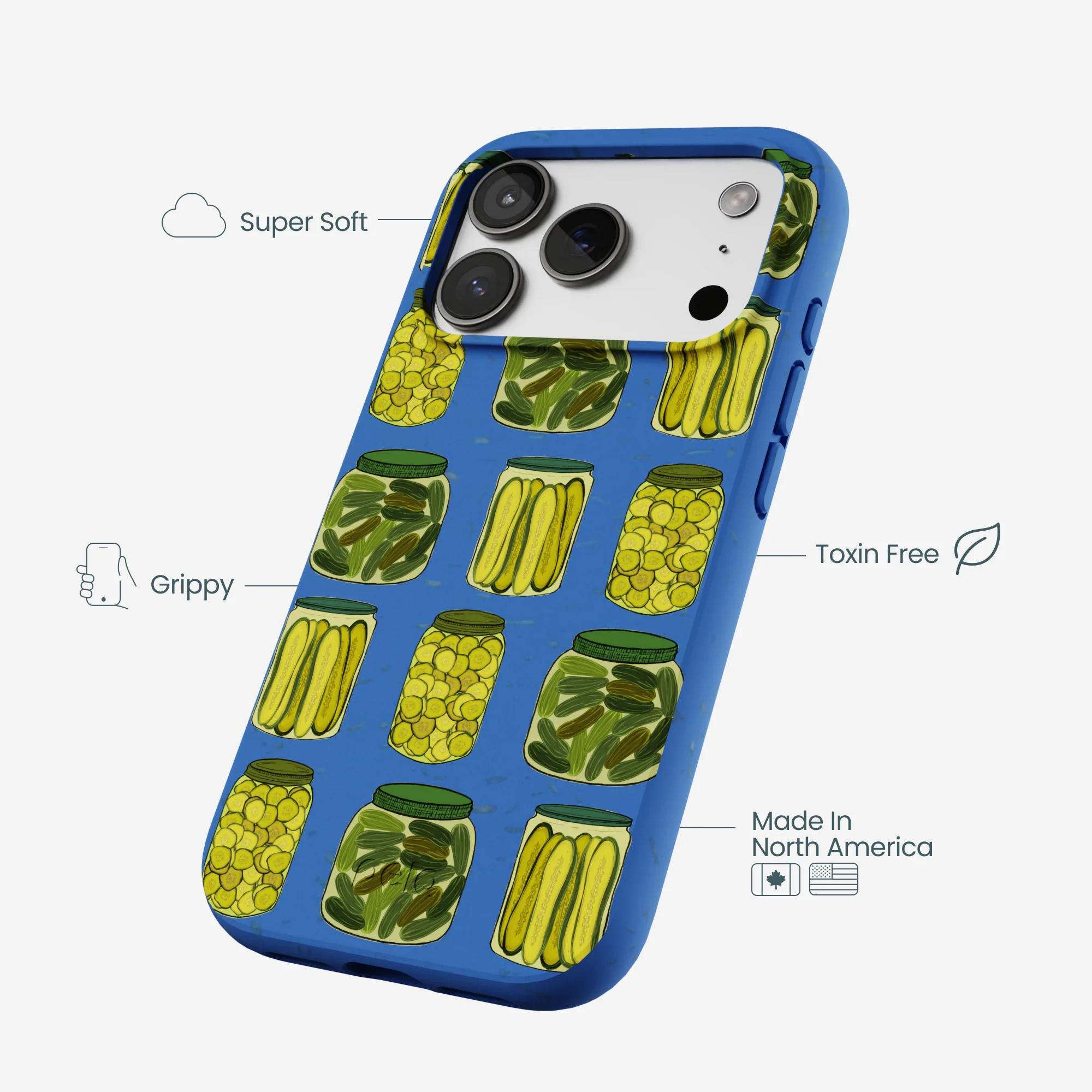 Electric Blue Pickling Pickles iPhone 17 Pro Case - Image 4