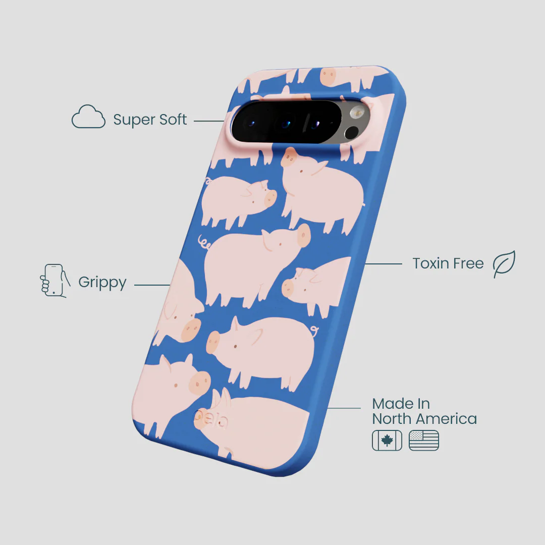 Electric Blue Piggies Google Pixel 9/9 Pro Case - Image 4