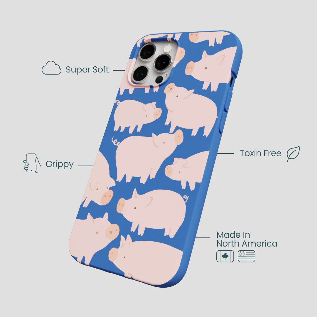 Electric Blue Piggies iPhone 12 Pro Max Case - Image 4
