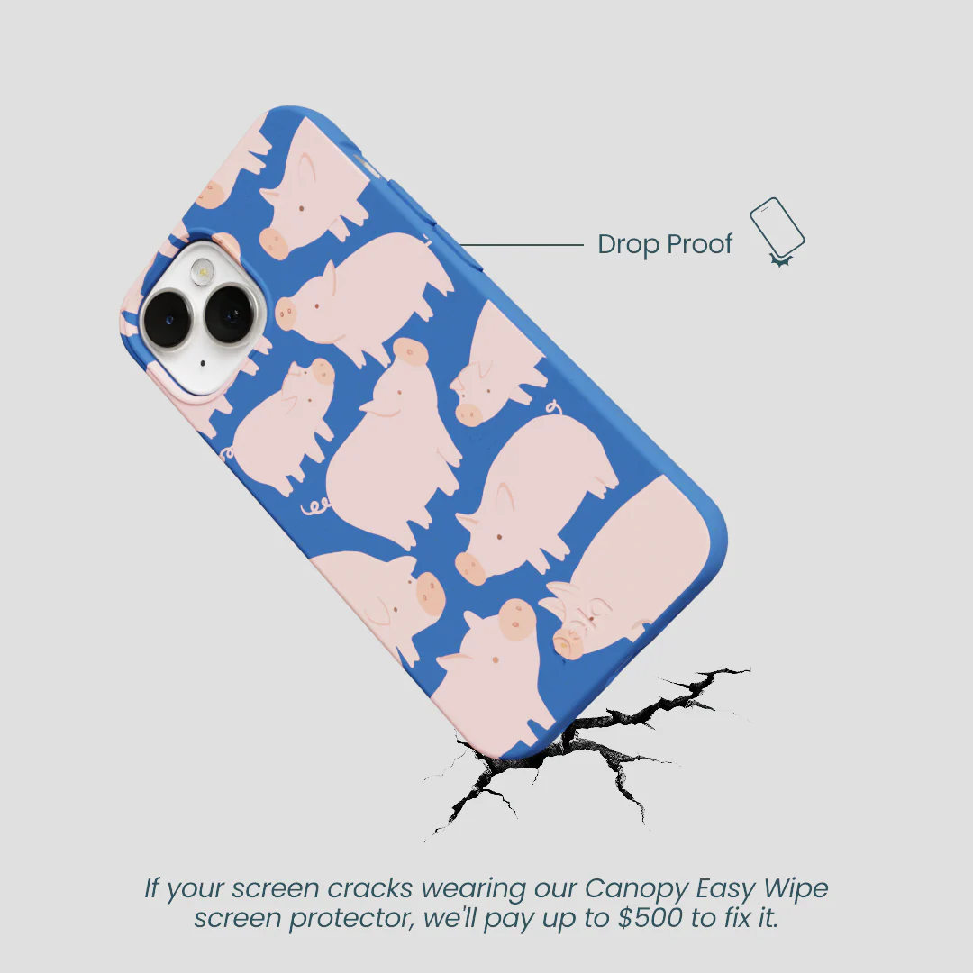 Electric Blue Piggies iPhone 13 Case - Image 5