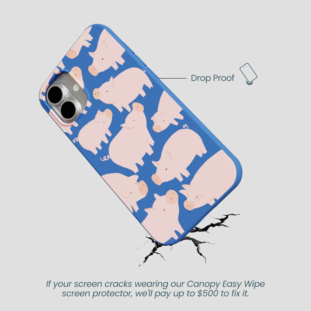 Electric Blue Piggies iPhone 16 Plus Case - Image 5
